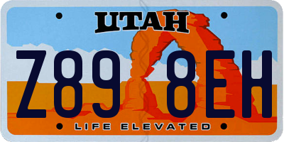 UT license plate Z898EH