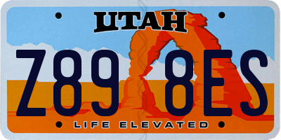 UT license plate Z898ES