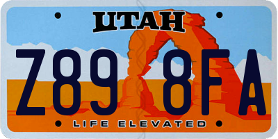UT license plate Z898FA