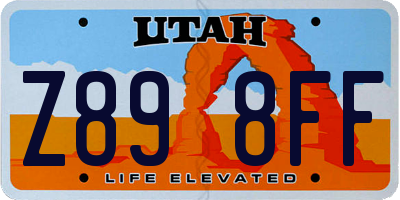 UT license plate Z898FF