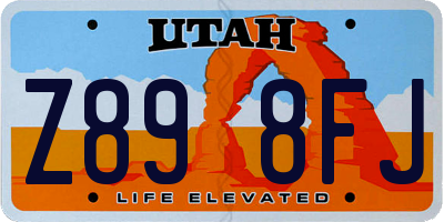 UT license plate Z898FJ