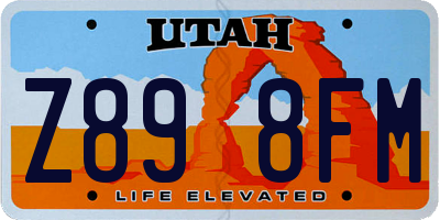 UT license plate Z898FM