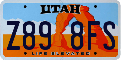 UT license plate Z898FS
