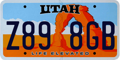 UT license plate Z898GB