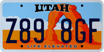 UT license plate Z898GF