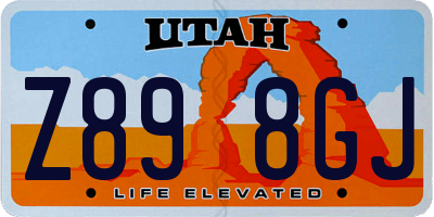 UT license plate Z898GJ