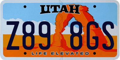 UT license plate Z898GS
