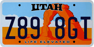 UT license plate Z898GT