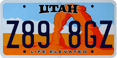 UT license plate Z898GZ