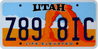 UT license plate Z898IC