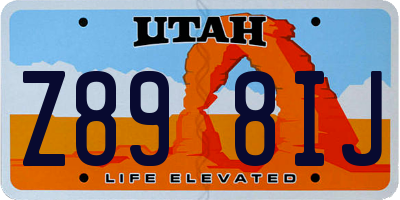 UT license plate Z898IJ