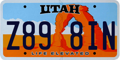 UT license plate Z898IN