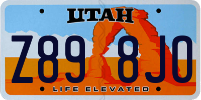 UT license plate Z898JO