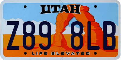 UT license plate Z898LB