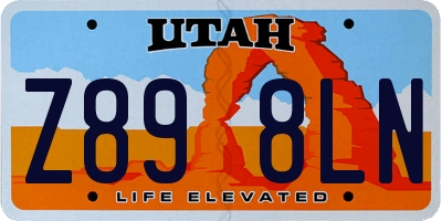 UT license plate Z898LN