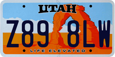 UT license plate Z898LW