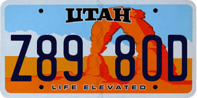 UT license plate Z898OD