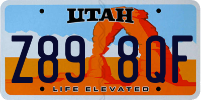 UT license plate Z898QF