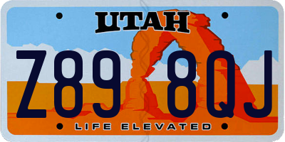 UT license plate Z898QJ