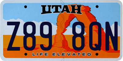 UT license plate Z898QN