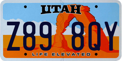 UT license plate Z898QY