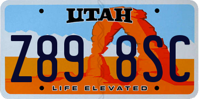 UT license plate Z898SC