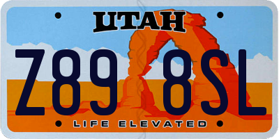 UT license plate Z898SL