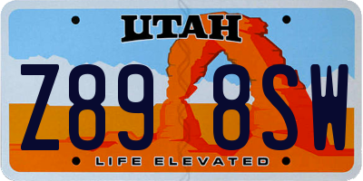 UT license plate Z898SW