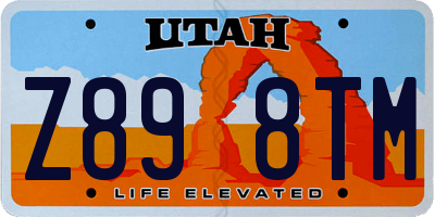 UT license plate Z898TM