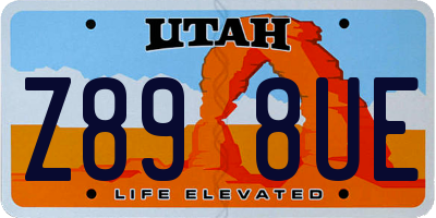 UT license plate Z898UE