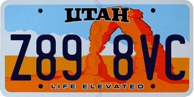 UT license plate Z898VC