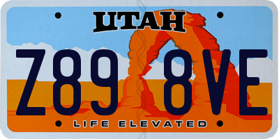 UT license plate Z898VE