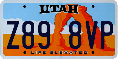 UT license plate Z898VP