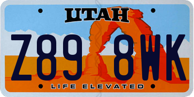 UT license plate Z898WK