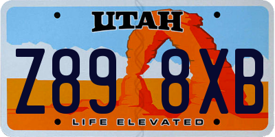 UT license plate Z898XB