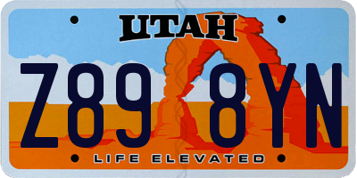 UT license plate Z898YN