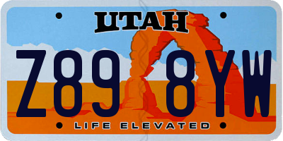 UT license plate Z898YW