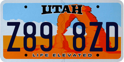 UT license plate Z898ZD