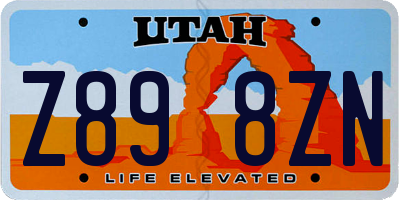 UT license plate Z898ZN