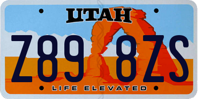 UT license plate Z898ZS