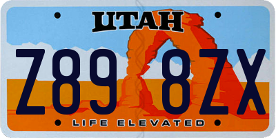 UT license plate Z898ZX