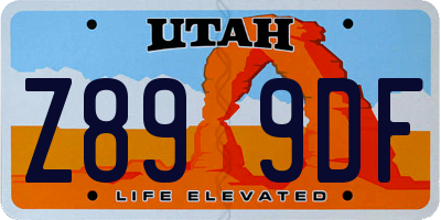 UT license plate Z899DF