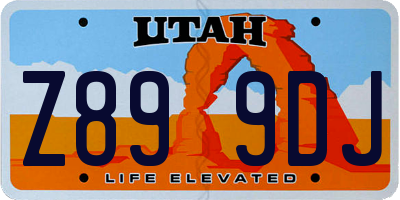 UT license plate Z899DJ