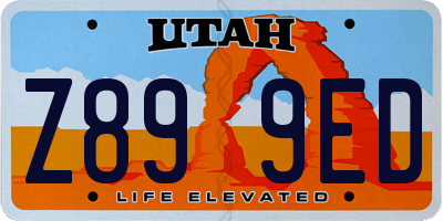 UT license plate Z899ED