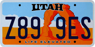 UT license plate Z899ES