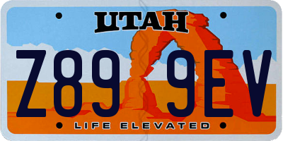 UT license plate Z899EV