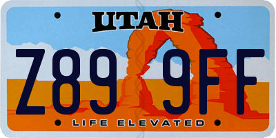 UT license plate Z899FF