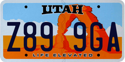 UT license plate Z899GA