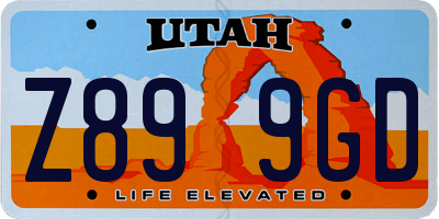 UT license plate Z899GD