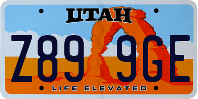 UT license plate Z899GE